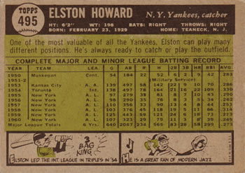 Elston Howard  baseball card collectible - Main Image 2