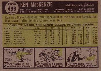 Ken MacKenzie  baseball card collectible - Main Image 2