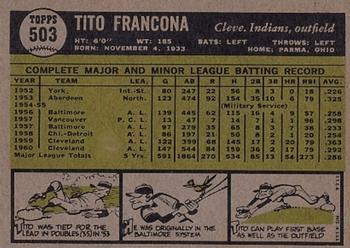 Tito Francona  baseball card collectible - Main Image 2