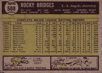 Rocky Bridges  baseball card collectible - Main Image 2