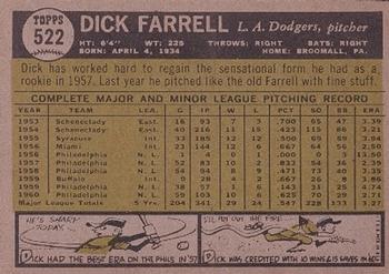 Dick Farrell  baseball card collectible - Main Image 2
