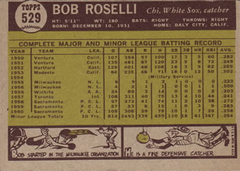 Bob Roselli  baseball card collectible - Main Image 2