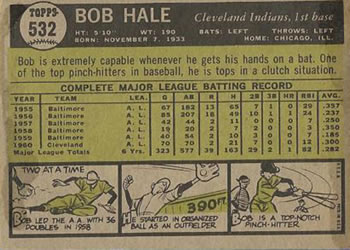 Bob Hale  baseball card collectible - Main Image 2