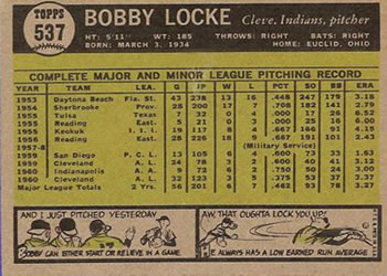 Bobby Locke  baseball card collectible - Main Image 2