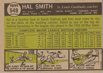 Hal R. Smith  baseball card collectible - Main Image 2