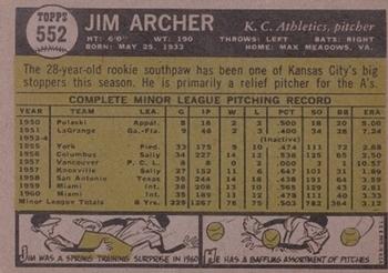 Jim Archer  baseball card collectible - Main Image 2