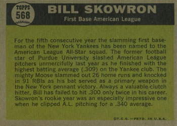 Bill Skowron  baseball card collectible - Main Image 2