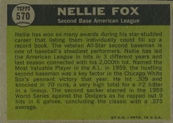 Nellie Fox  baseball card collectible - Main Image 2