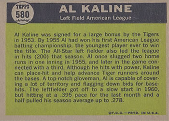 Al Kaline  baseball card collectible - Main Image 2