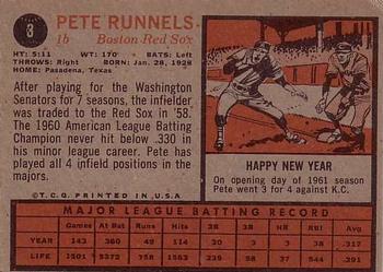 Pete Runnels  baseball card collectible - Main Image 2