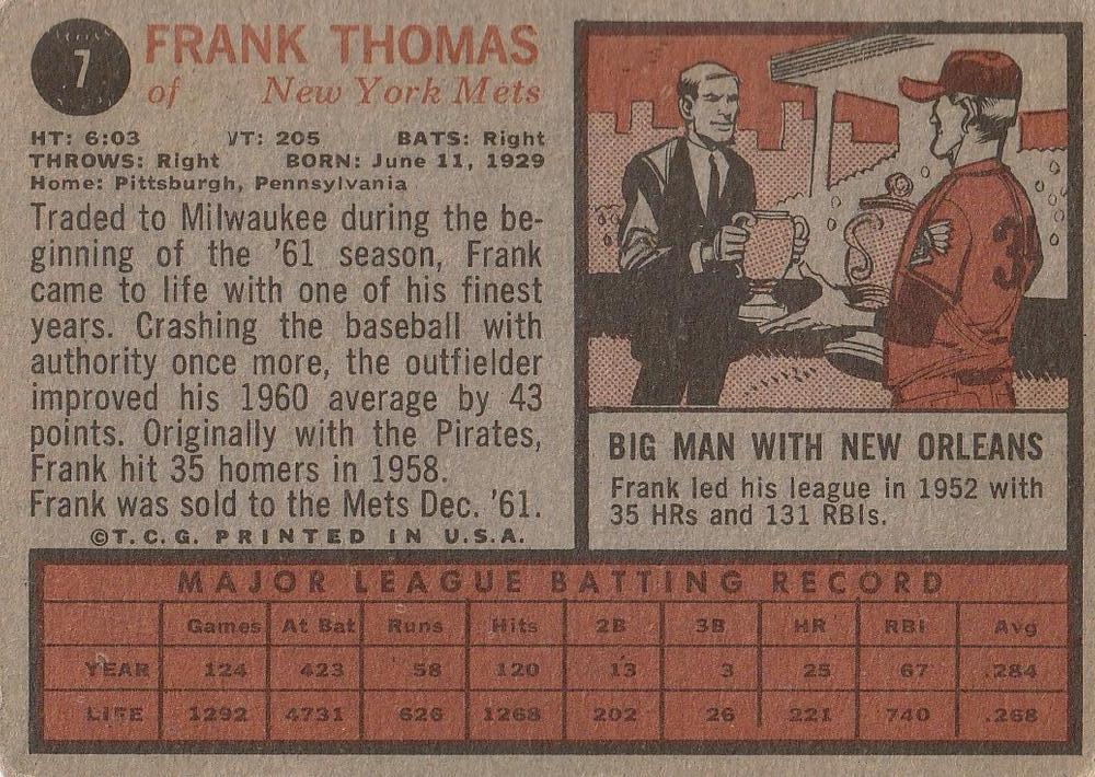 Frank Thomas  baseball card collectible - Main Image 2