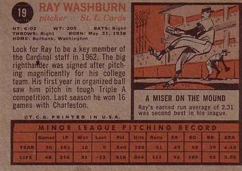 Ray Washburn  baseball card collectible - Main Image 2