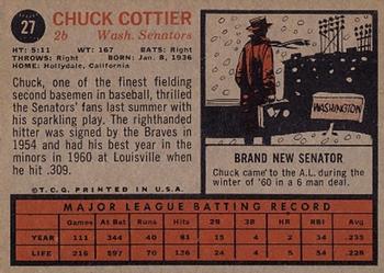Chuck Cottier  baseball card collectible - Main Image 2
