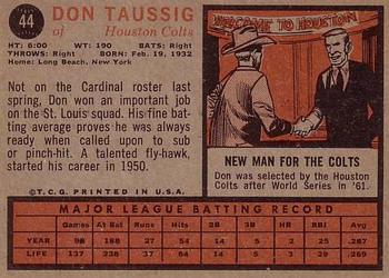 Don Taussig  baseball card collectible - Main Image 2