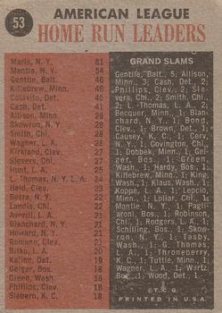 1961 American League Home Run Leaders (Roger Maris / Mickey Mantle / Harmon Killebrew / Jim Gentile)  baseball card collectible - Main Image 2