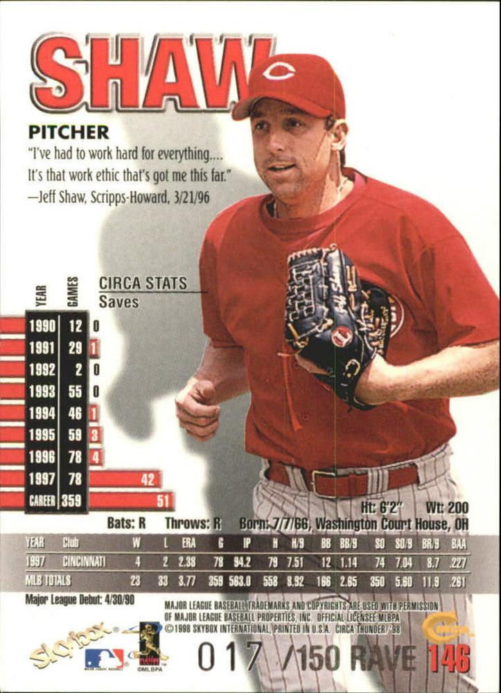 Jeff Shaw  baseball card collectible - Main Image 2