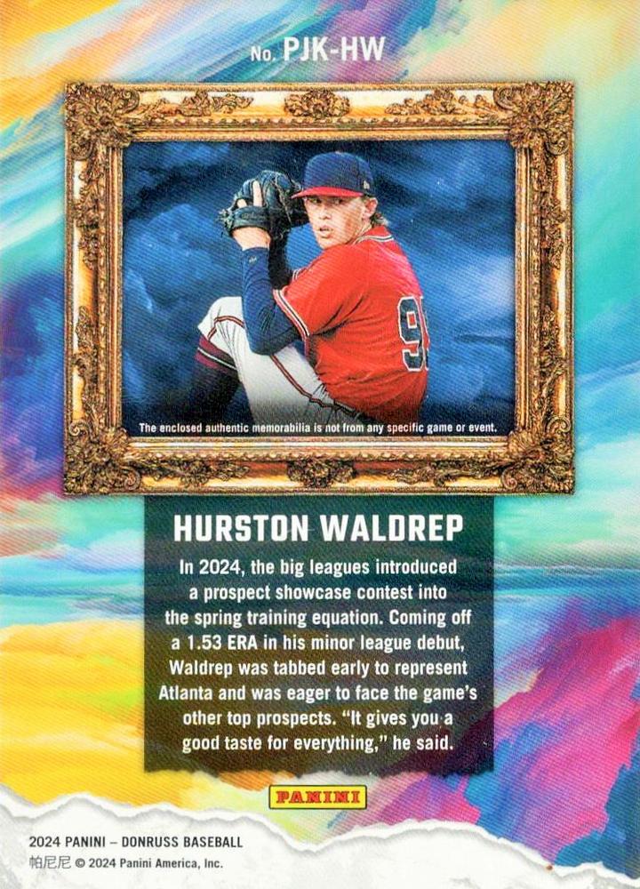 Hurston Waldrep  baseball card collectible - Main Image 2