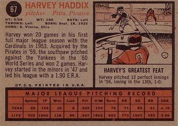 Harvey Haddix  baseball card collectible - Main Image 2