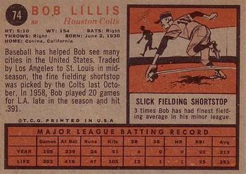 Bob Lillis  baseball card collectible - Main Image 2