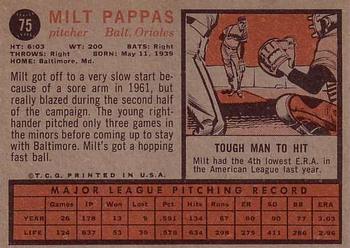 Milt Pappas  baseball card collectible - Main Image 2