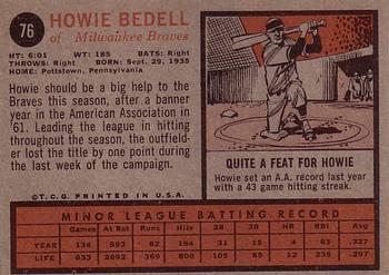 Howie Bedell  baseball card collectible - Main Image 2