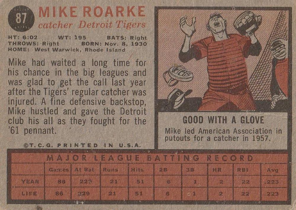 Mike Roarke  baseball card collectible - Main Image 2