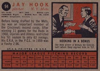 Jay Hook  baseball card collectible - Main Image 2