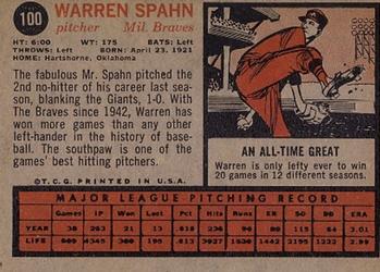 Warren Spahn  baseball card collectible - Main Image 2