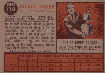 Julian Javier  baseball card collectible - Main Image 2