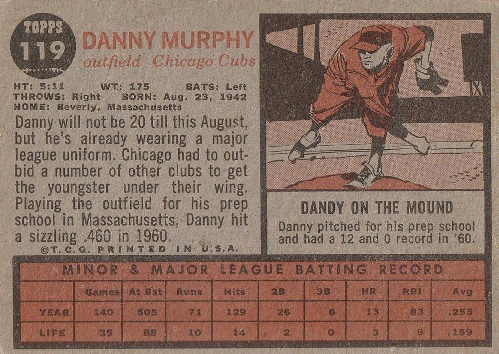 Danny Murphy  baseball card collectible - Main Image 2