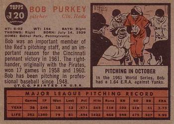 Bob Purkey  baseball card collectible - Main Image 2