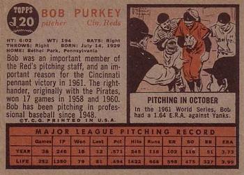 Bob Purkey  baseball card collectible - Main Image 2