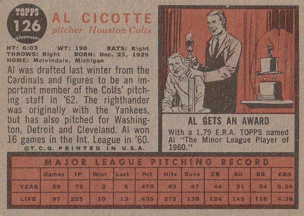 Al Cicotte  baseball card collectible - Main Image 2