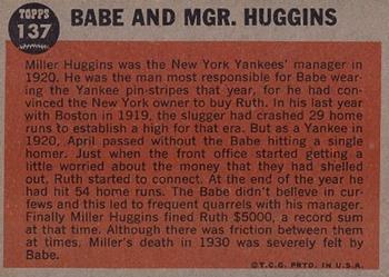 Babe and Mgr. Huggins  baseball card collectible - Main Image 2