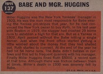 Babe and Mgr. Huggins  baseball card collectible - Main Image 2