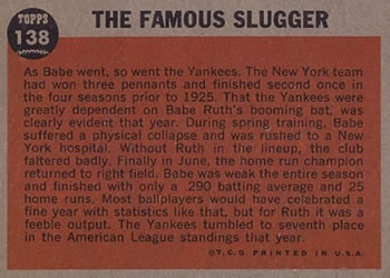 The Famous Slugger  baseball card collectible - Main Image 2
