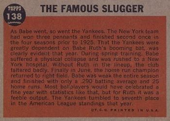 The Famous Slugger  baseball card collectible - Main Image 2