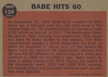Babe Hits 60  baseball card collectible - Main Image 2