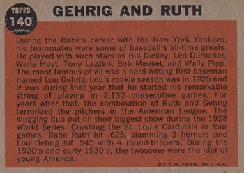 Gehrig and Ruth  baseball card collectible - Main Image 2
