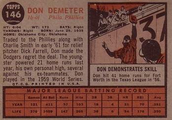 Don Demeter  baseball card collectible - Main Image 2