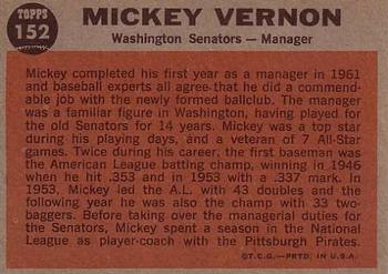 Mickey Vernon  baseball card collectible - Main Image 2