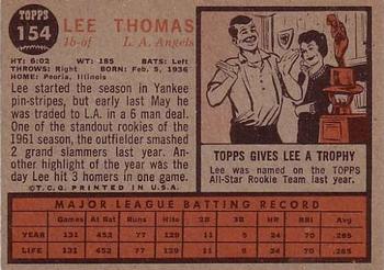 Lee Thomas  baseball card collectible - Main Image 2