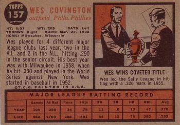 Wes Covington  baseball card collectible - Main Image 2