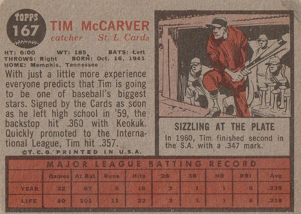 Tim McCarver  baseball card collectible - Main Image 2