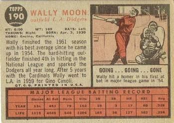 Wally Moon  baseball card collectible - Main Image 2