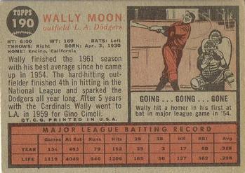 Wally Moon  baseball card collectible - Main Image 2