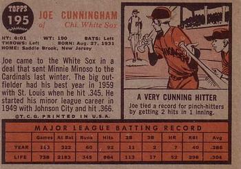 Joe Cunningham  baseball card collectible - Main Image 2