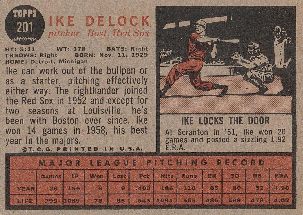 Ike Delock  baseball card collectible - Main Image 2