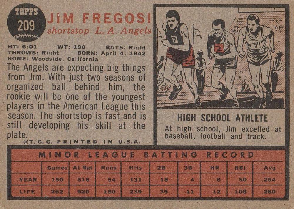 Jim Fregosi  baseball card collectible - Main Image 2