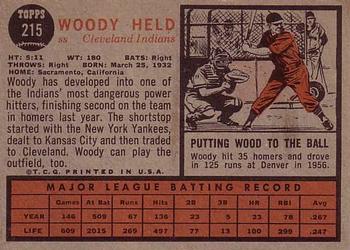 Woodie Held  baseball card collectible - Main Image 2